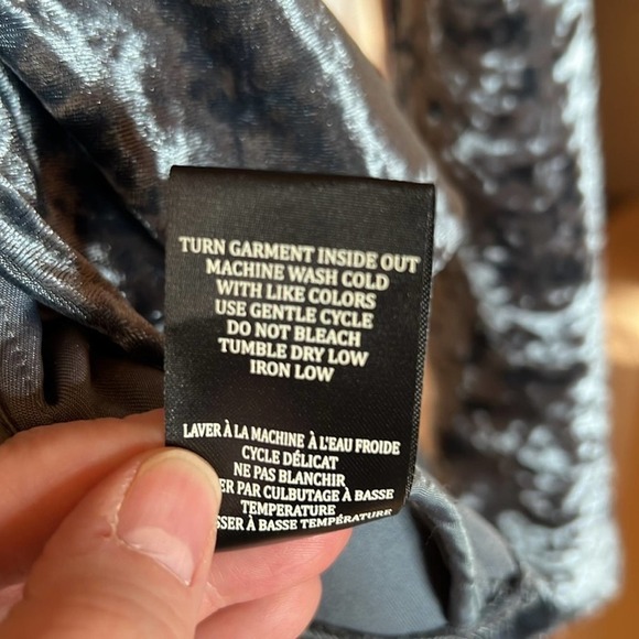 Blank NYC Crushed Velvet Moto Teal Asymmetrical Zip Front Jacket Size Small - Picture 7 of 8